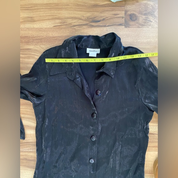 Vintage Y2K 90s button up collar dress shimmer metallic - Picture 6 of 8